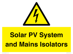 Solar PV System and Mains Isolators